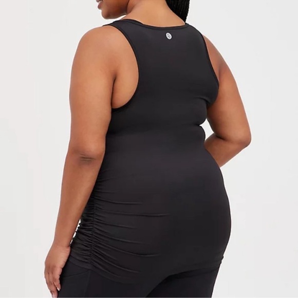 🍉 Torrid plus size maternity active tank, ruching on the sides, 1X, NWT, black - Picture 4 of 16